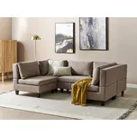 Modulární pohovka hnědé látkové čalounění 5místná ve tvaru U čalouněné opěradlo moderní styl obývací pokoj Beliani