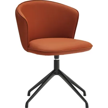 Cihlově červená koženková konferenční židle Teulat Add II.