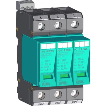Přepěťová ochrana KIWA Ochrana přepěťová PO I 3 R EWS 280V/12,5kA, modulární, vyměnitelná, B+C+D 81.015