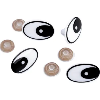 Oči s pojistkou 19x29 mm, malé, černá