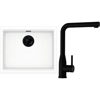 Granitový dřez Set Schock S28-16 (dřez Kiruna N-100L Day + baterie Keto.120 Puro + komponenty Puro)