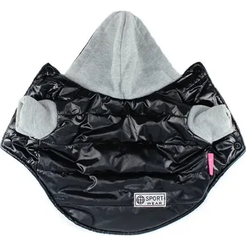 Obleček pro psa Hřejivá psí bunda s kapucí - Černá,10