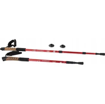 Trekingová hůl Trekingové hole Nordic Walking s korkovou rukojetí, 135 cm, 2 ks Vyber barvu :: Červená