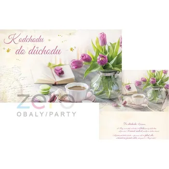 Albi Přání s textem k odchodu do důchodů + obálka - tulipány