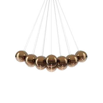 Lodes Random Cloud 23 ø28, závěsné svítidlo LED 23 x 5W 2700K, bronzové sklo, rozměr 172x139cm