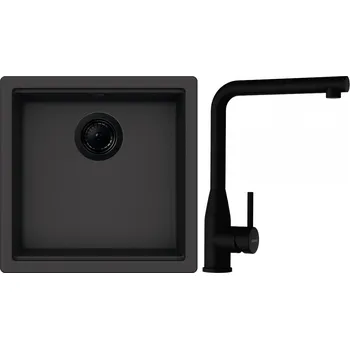 Granitový dřez Set Schock S27-11 (dřez Kiruna N-100 Dusk + baterie Keto Puro + komponenty Puro)