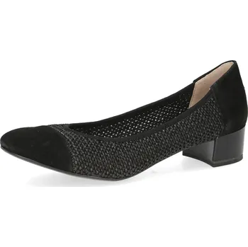 Dámské lodičky Dámské perforované lodičky 9-22502-42-019 Caprice černé Barva: black comb, Velikost: 38,5