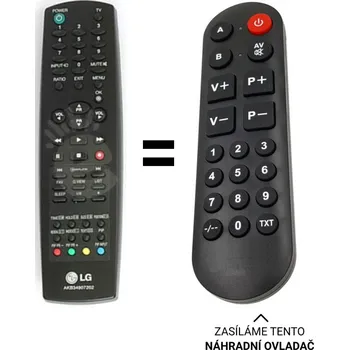 Dálkový ovladač LG AKB34907202 náhradní dálkový ovladač pro seniory