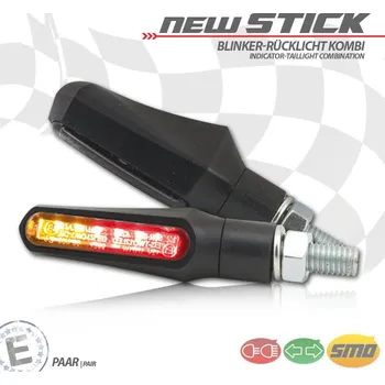 Osvětlení pro motocykl Zadní SMD LED blinkry na motorku s koncovým a brzdovým světlem "New Stick", pár