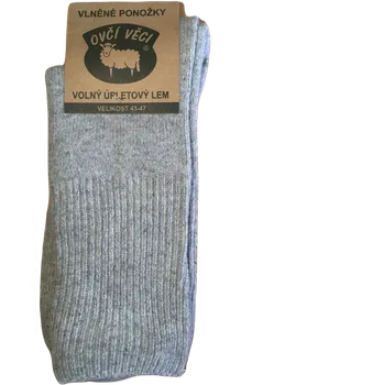 Oblečení a móda Ovčí Věci Zdravotní ponožky Medicine z ovčí vlny světle šedá - Volný lem, Velikost EU 43 - 47