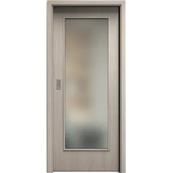 Interiérové dveře SAPELI ELEGANT KOMFORT M40 - CPL LAMINÁT - POSUVNÉ DVEŘE VČ. ZÁRUBNĚ - Borovice bílá Průchozí šířka (cm): 80, Průchozí výška (cm): 197, Typ skla: Satináto bílé