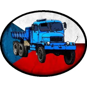 Nášivka nášivka náklaďák tahač PRAGA V3S Ovál (nášivky tahače a nákladní auta)