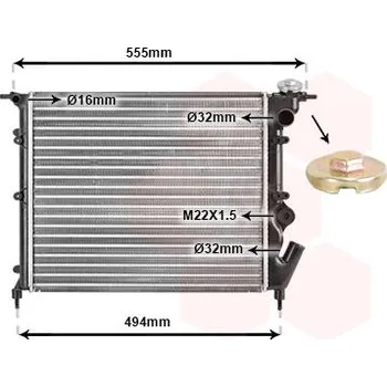 Chladič motoru Chladič, chlazení motoru VAN WEZEL 43002109