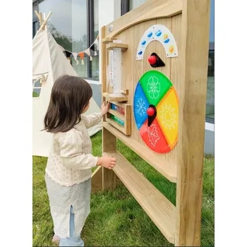 Dřevěná hračka Classic World Edu Dřevěná edukační meteorologická stanice s tabulí Classic World