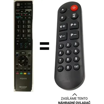 Sharp LC-40LE732E náhradní dálkový ovladač pro seniory.
