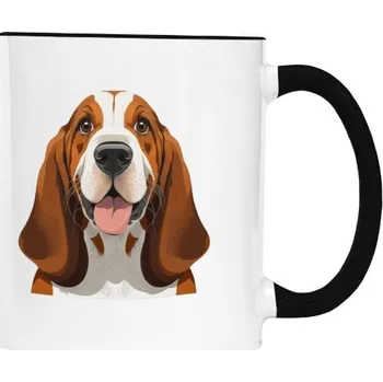 Hrnek malý barevný s potiskem Kreslený Basset