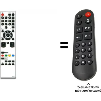 Dálkový ovladač Funai NF031RD náhradní dálkový ovladač pro seniory LCD TV LT6-M19WB, LT6-M22WB