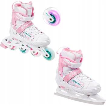 Kolečkové brusle Brusle 2v1 Raven Rosi svítící LED přední kola Velikost bruslí: EU 28-32, Typ nože: Dámský (se zoubky)