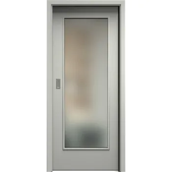 Interiérové dveře SAPELI ELEGANT KOMFORT M40 - CPL LAMINÁT - POSUVNÉ DVEŘE VČ. ZÁRUBNĚ - Šedá Průchozí šířka (cm): 90, Průchozí výška (cm): 197, Typ skla: Satináto bílé