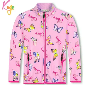 Dívčí oblečení Dívčí mikina Kugo HM9267, světle růžová (dívčí bavlněná mikina s motýly)