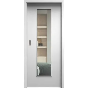 Interiérové dveře SAPELI ELEGANT KOMFORT M55 - CPL LAMINÁT - POSUVNÉ DVEŘE VČ. ZÁRUBNĚ - Bílá pór Průchozí šířka (cm): 60, Průchozí výška (cm): 197, Typ skla: Čiré sklo