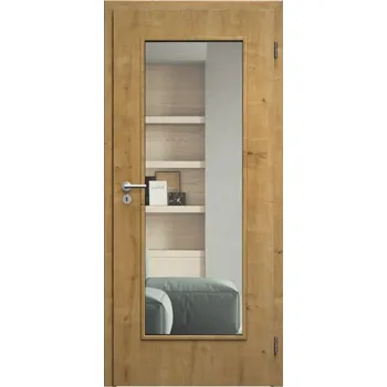 Interiérové dveře SAPELI ELEGANT KOMFORT M40 - CPL LAMINÁT - OTOČNÉ DVEŘE VČ. ZÁRUBNĚ - Dub sukatý Průchozí šířka (cm): 100, Průchozí výška (cm): 197, Typ skla: Čiré sklo