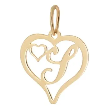 Přívěsek Přívěšek srdce s písmenem S ze žlutého zlata ZZ0587F + dárek zdarma