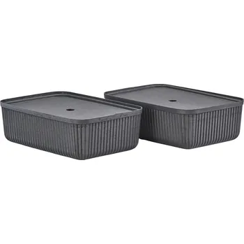 Organizér na kosmetiku Zone Denmark Úložný box Pulp Black (sada 2 ks) 23x15 cm 48x32 cm