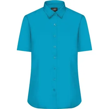 Dámská košile James & Nicholson (Daiber) Dámská košile s krátkým rukávem JN679 - Tyrkysová | M