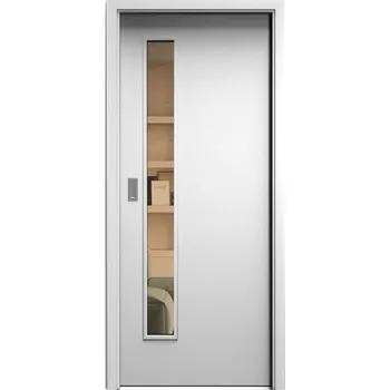 Interiérové dveře SAPELI ELEGANT KOMFORT M60 - CPL LAMINÁT - POSUVNÉ DVEŘE VČ. ZÁRUBNĚ - Bílá pór Průchozí šířka (cm): 90, Průchozí výška (cm): 197, Typ skla: Planibel bronz