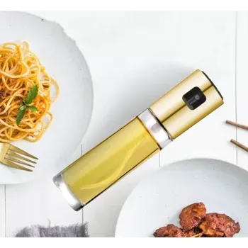 Nádoba na olej a ocet Zaparkorun Dávkovač oleje s rozprašovačem - zlatý