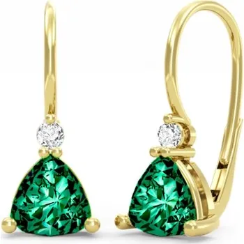 Náušnice Originální zlaté náušnice Karin se zirkony Materiál šperku: Žluté zlato, Barva kamene: Zelený zirkon