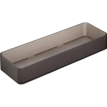 Úložný box Yamazaki Stohovatelné organizéry Tower 3645, vel. L/mělké/tmavé, 2 ks