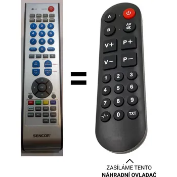 Dálkový ovladač Sencor SLE2601M4 SLT2626M4 náhradní dálkový ovladač pro seniory