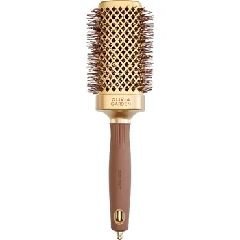 kartáč na vlasy Olivia Garden kartáč hranatý Expert Blowout Straight Gold & Brown 50mm