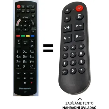 Dálkový ovladač Panasonic N2QAYB001109 náhradní dálkový ovladač pro seniory