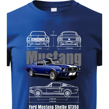 Chlapecké tričko Dětské tričko Ford Mustang Shelby GT350, Barva Modrá, Velikost 158 cm/12 roků, Canvas Dětské tričko Bezvatriko.cz 2310