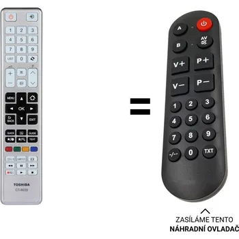 Toshiba 40L3433DG náhradní dálkový ovladač pro seniory