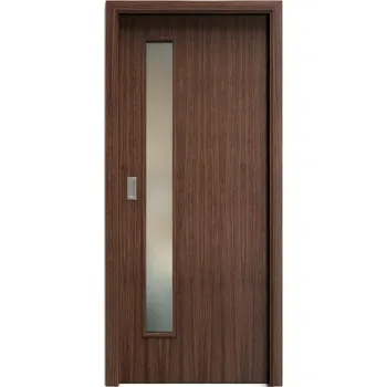 Interiérové dveře SAPELI ELEGANT KOMFORT M60 - DÝHA - POSUVNÉ DVEŘE VČ. ZÁRUBNĚ - Ořech americký Průchozí šířka (cm): 60, Průchozí výška (cm): 197, Typ skla: Satináto bílé