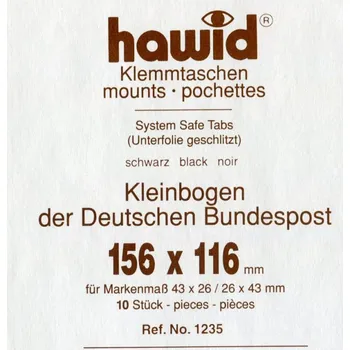 Obal pro sběratelský předmět Hawid blok 156 x 116 mm (s) - černá - balení 10 ks (No. 1235)