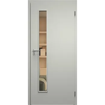 Interiérové dveře SAPELI ELEGANT KOMFORT M60 - CPL LAMINÁT - OTOČNÉ DVEŘE VČ. ZÁRUBNĚ - Šedá Průchozí šířka (cm): 60, Průchozí výška (cm): 210, Typ skla: Planibel bronz