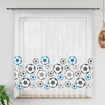 Záclona Voálová záclona dětská FOTBAL, s olůvkem, barevná, výška 150cm ( v metráži)