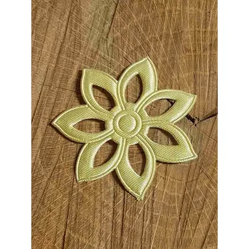 Nášivka Aplikace saténová květ barva žlutá světlá