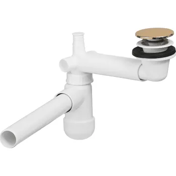 Sifon ArtCom Umyvadlový sifon PRELOC 400 s výpustí klik klak Barva: bílá / zlatá