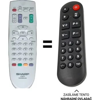 Dálkový ovladač Sharp GA339WJSA náhradní dálkový ovladač pro seniory