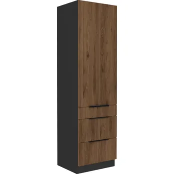 Kuchyňská skříňka Lempert - Monza (Vysoká Potravinová skříň se šuplíky) - ořech okapi