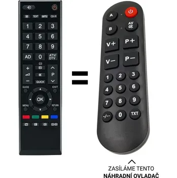 Dálkový ovladač Toshiba 32AV733G1 náhradní dálkový ovladač pro seniory.