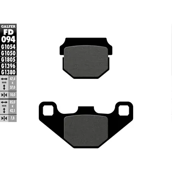 Brzdová destička GALFER brzdové destičky KH083 polokovové SCOOTER (GALFER brzdové destičky KH083 polokovové SCOOTER)