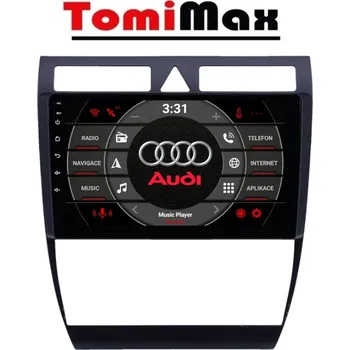 Auto Hi-Fi TomiMax AUDI A6 Android 14 autorádio s WIFI, GPS, USB, BT HW výbava: 8 Core 8GB+256GB HIGH - Model auta: AUDI A6 (RS6) (1997-2004), S6(1997-2007), Velikost obrazovky: Dotyková obrazovka: 9"