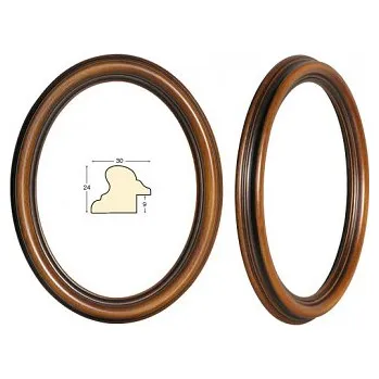 Rám na obraz Masivní rám hnědý oválný – 18x24cm (Masivní rám hnědý oválný – 18x24cm)